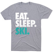 Skiing T-Shirt Short Sleeve Eat. Sleep. Ski.