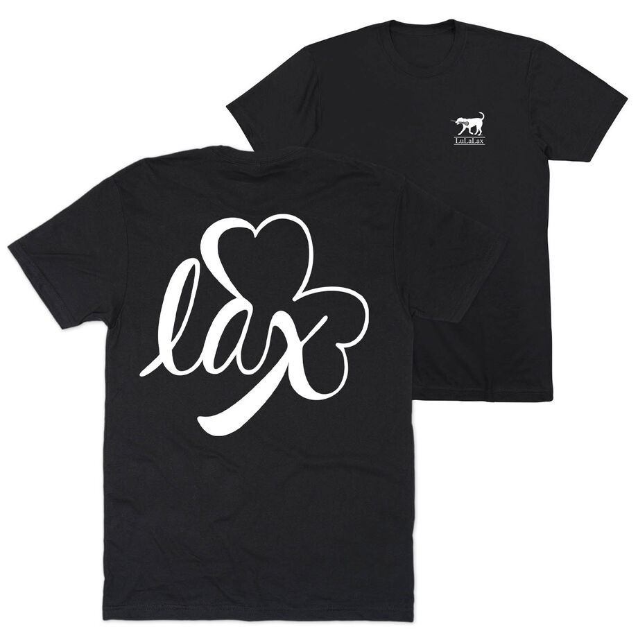 Girls Lacrosse Short Sleeve T-Shirt - Lax Shamrock (Back Design)