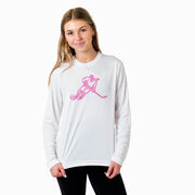 Hockey Long Sleeve Performance Tee - Neon Hockey Girl