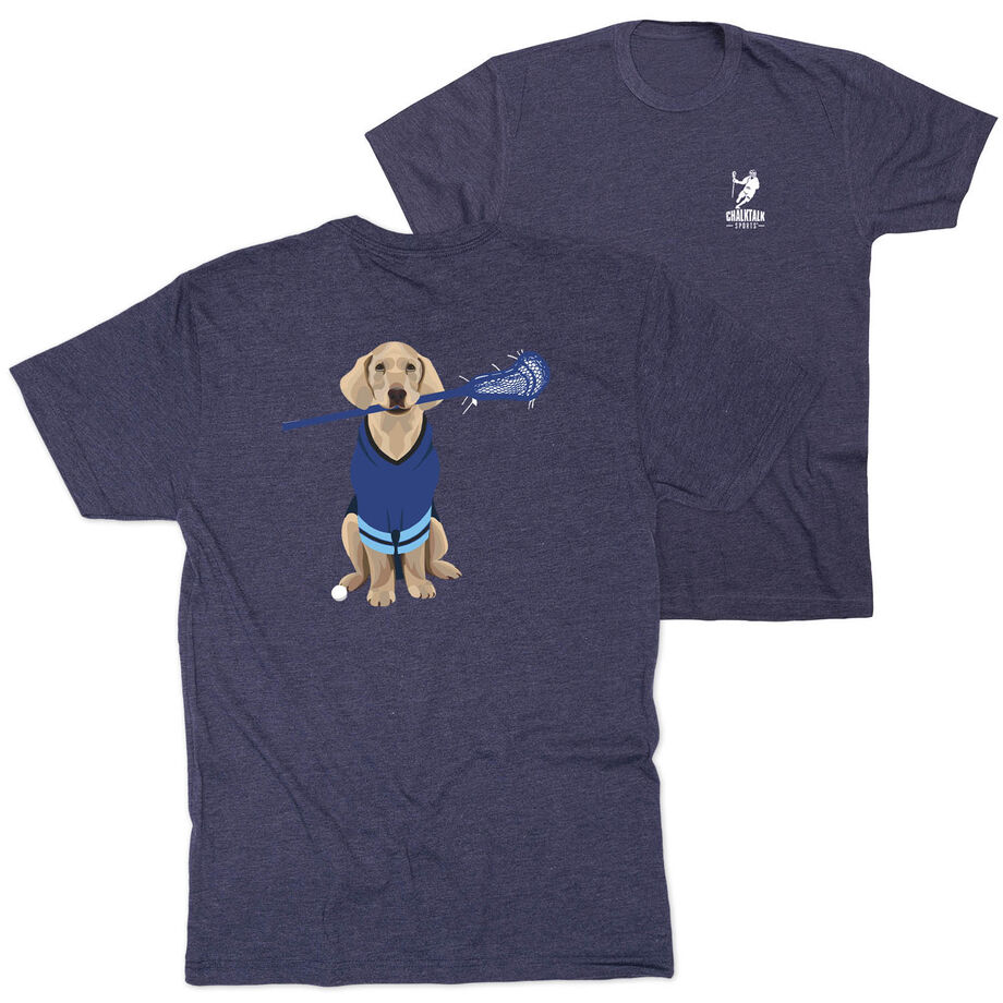 Guys Lacrosse Short Sleeve T-Shirt - Laxer the Lacrosse Dog (Back Design)