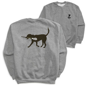 Guys Lacrosse Crewneck Sweatshirt - Max The LAX Dog (Back Design)