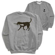 Guys Lacrosse Crewneck Sweatshirt - Max The LAX Dog (Back Design)