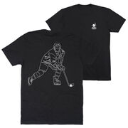 Hockey Short Sleeve T-Shirt - Hockey Player Sketch (Back Design)