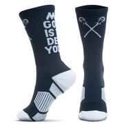 Guys Lacrosse Woven Mid-Calf Socks - My Goal is to Deny Yours