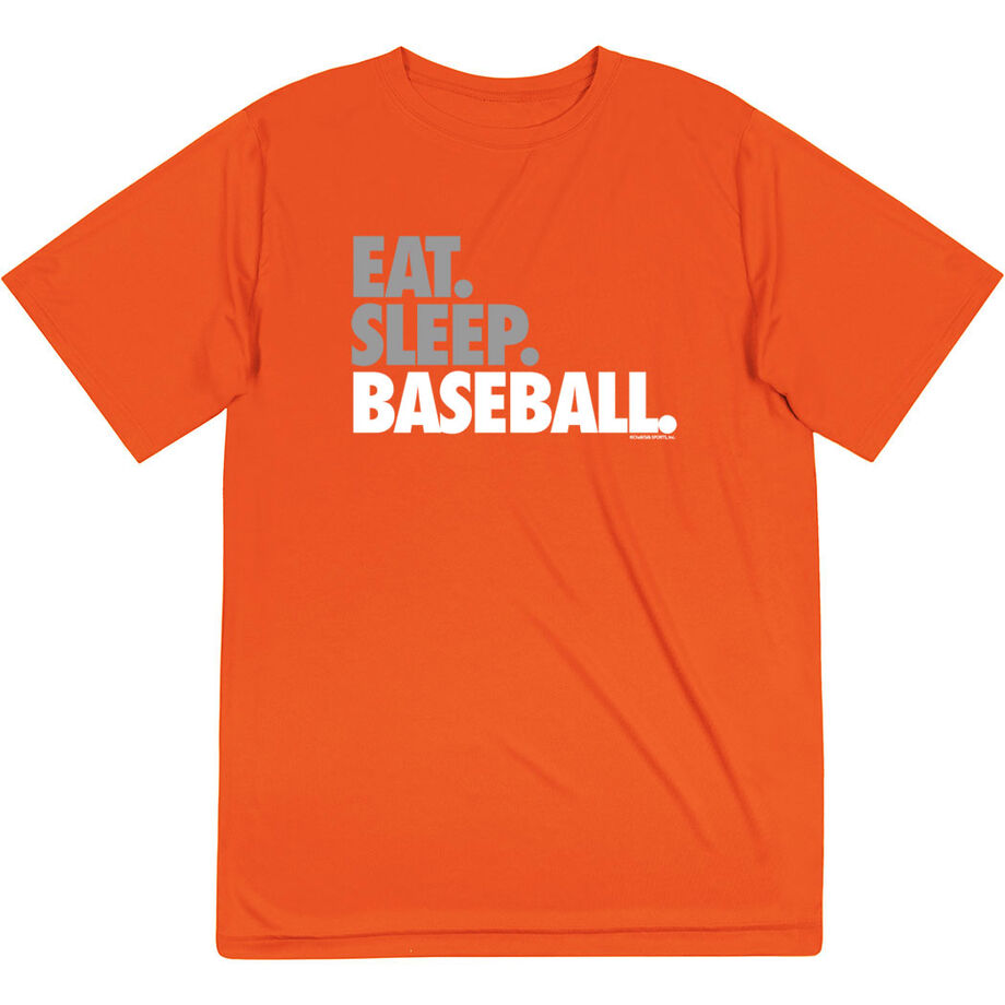 Baseball Short Sleeve Performance Tee - Eat Sleep Baseball Bold Text