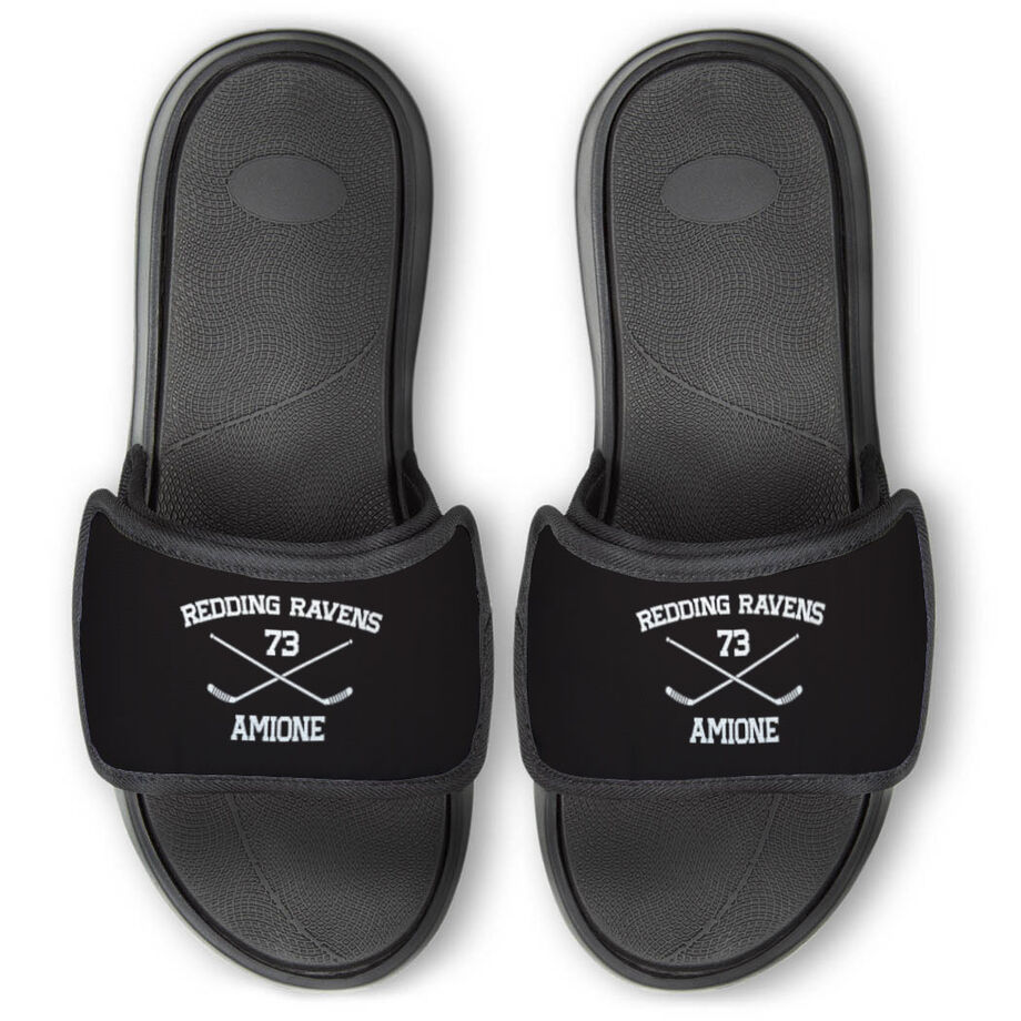 Hockey Repwell&reg; Slide Sandals - Custom Hockey - Personalization Image