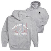 Hockey Hooded Sweatshirt - Loud and Proud Hockey Mom (Back Design) 