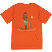 Guys Lacrosse Short Sleeve Performance Tee - Slingin Heat In The High Noon