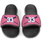 Softball Repwell&reg; Slide Sandals - Crossed Bats with Numbers