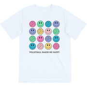 Volleyball Short Sleeve Performance Tee - Volleyball Makes Me Happy