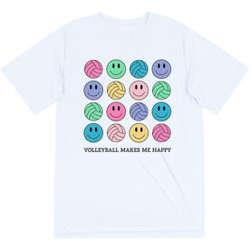 Volleyball Short Sleeve Performance Tee - Volleyball Makes Me Happy