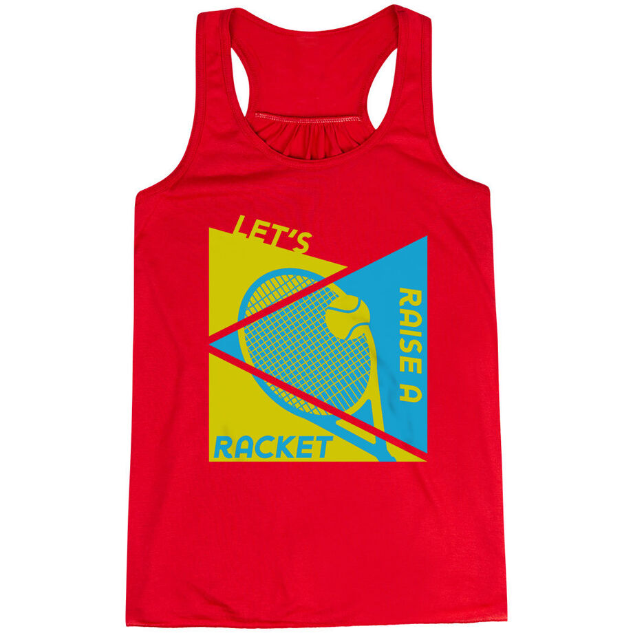 Tennis Flowy Racerback Tank Top - Let's Raise A Racket