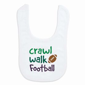 Football Baby Bib - Crawl Walk Football