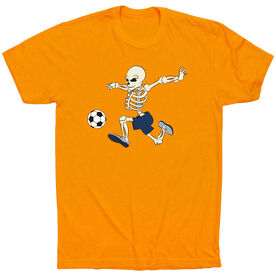 Soccer Short Sleeve T-Shirt - Skeleton Striker [Adult Medium/Orange] - SS