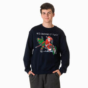 Hockey Crewneck Sweatshirt - He's Checking It Twice
