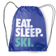 Skiing & Snowboarding Drawstring Backpack Eat. Sleep. Ski.