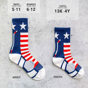 Hockey Woven Mid-Calf Socks - Patriotic