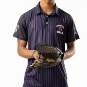 Custom Team Short Sleeve Polo Shirt - Baseball Pinstripes