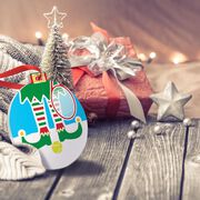 Tennis Round Ceramic Ornament - Elf Graphic