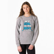 Hockey Tshirt Long Sleeve - My Goal Is To Deny Yours (Blue/Black)