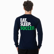 Soccer Tshirt Long Sleeve - Eat. Sleep. Soccer (Back Design)