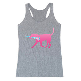 Girls Lacrosse Women's Everyday Tank Top - LuLa The Lax Dog Pink