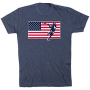 Guys Lacrosse Short Sleeve T-Shirt - Patriotic Lacrosse