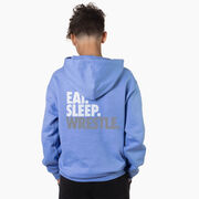 Wrestling Hooded Sweatshirt - Eat Sleep Wrestle (Stack) (Back Design)