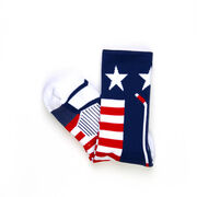 Hockey Woven Mid-Calf Socks - Patriotic