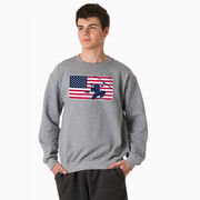 Hockey Crewneck Sweatshirt - Patriotic Hockey
