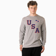 Hockey Tshirt Long Sleeve - Hockey USA Gold