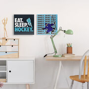 Hockey Canvas Wall Art - Eat Sleep Hockey - 2 Piece Set