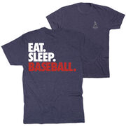 Baseball Short Sleeve T-Shirt - Eat. Sleep. Baseball. (Back Design)