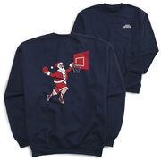 Basketball Crewneck Sweatshirt - Slam Dunk Santa (Back Design)