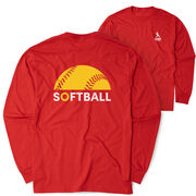Softball Tshirt Long Sleeve - Modern Softball (Back Design)