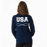 Hockey Tshirt Long Sleeve - USA(Back Design)