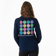 Volleyball Tshirt Long Sleeve - Volleyball Makes Me Happy (Back Design)