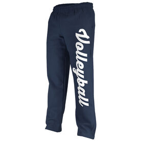 Volleyball Fleece Sweatpants Volleyball Script [Navy/White/Adult Small] -SS