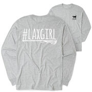 Girls Lacrosse Tshirt Long Sleeve - #LAXGIRL (Back Design)