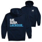 Girls Lacrosse Hooded Sweatshirt - Eat. Sleep. Lacrosse. (Back Design) 