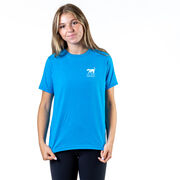 Girls Lacrosse Short Sleeve T-Shirt - Lily The Lacrosse Dog (Back Design)