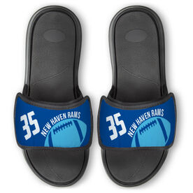 Football Repwell&reg; Slide Sandals - Number and Personalized Ball