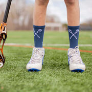 Guys Lacrosse Woven Mid-Calf Socks - My Goal is to Deny Yours