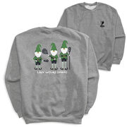 Guys Lacrosse Crewneck Sweatshirt - Laxin' With My Gnomies (Back Design)
