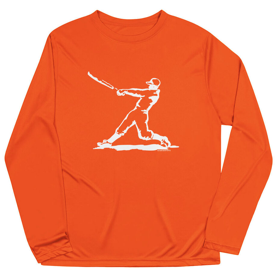 Baseball Long Sleeve Performance Tee - Baseball Player