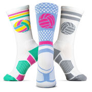 Volleyball Woven Mid-Calf Sock Set - Bump Set Spike