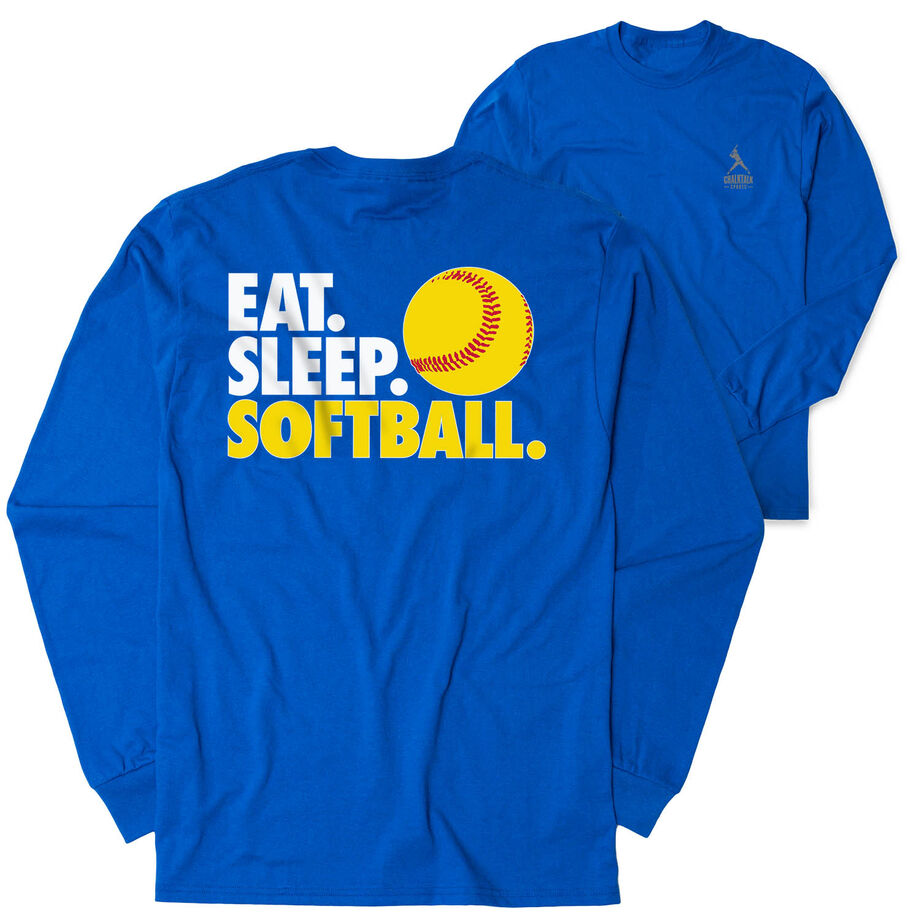 Softball Tshirt Long Sleeve - Eat. Sleep. Softball (Back Design)