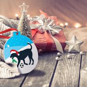 Soccer Round Ceramic Ornament - Soccer Dog