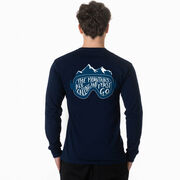 Skiing & Snowboarding Tshirt Long Sleeve - The Mountains Are Calling (Back Design)