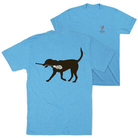 Guys Lacrosse Short Sleeve T-Shirt - Max The Lax Dog (Back Design)